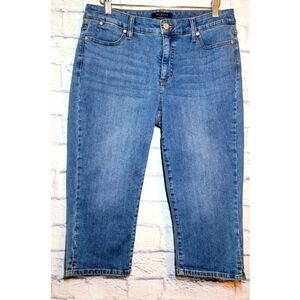 Talbots Womens Capri Jeans Blue Size 8 Pedal Pusher Simply Flattering Vaca Beach